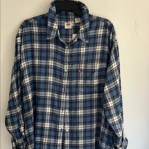 Levi's Blue and White Casual Button Down Shirt